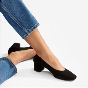 Everlane Day Heel Black Suede Size 7.5 Great Condition